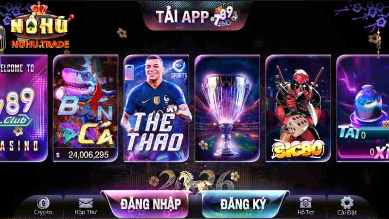 Giao diện các trò chơi Nổ Hũ hot nhất tại 789Club trên web 