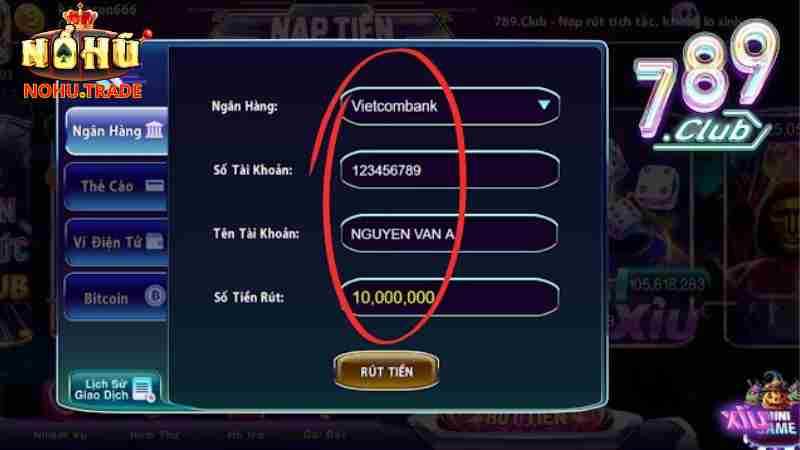 Hướng dẫn nạp tiền vào 789Club trên trình duyệt web