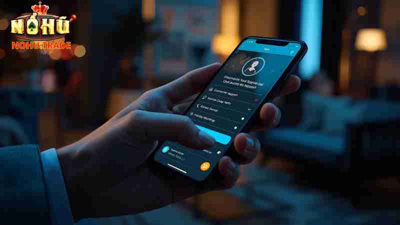 Người chơi đang liên hệ Nohu.trade qua smartphone